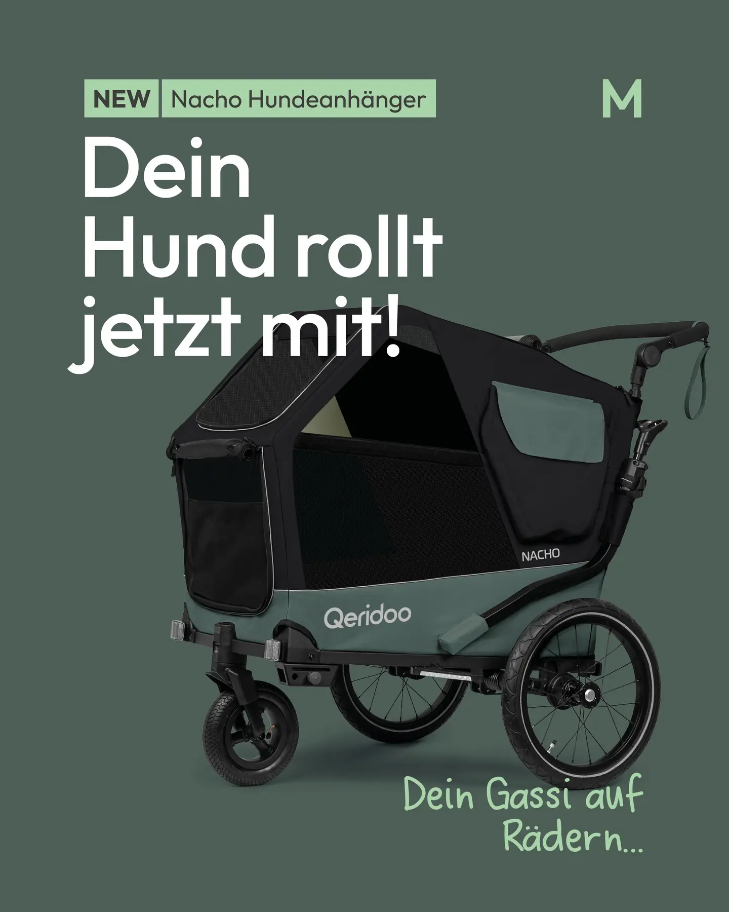 NEW // Bereit fürs nächste Abenteuer? 🐾 🚲

Der Nacho Hundeanhänger bringt Deinen Vierbeiner komfortabel und sicher überall mit hin:

👉🏼 Bequemer Einstieg: Große Heckklappe und zusätzlicher Zugang vorne erleichtern Deinem Hund das Einsteigen
👉🏼 Flexibel unterwegs: Als Fahrradanhänger und Buggy nutzbar, perfekt für Spaziergänge oder gemeinsame Touren.
👉🏼 Komfortabler Innenraum: Hundebett, zwei Sicherungsleinen und Netzeinsätze sorgen für Komfort und angenehme Luftzirkulation
 👉🏼 Federung für mehr Komfort: Für ein ruhiges Fahrgefühl auf verschiedenen Untergründen
👉🏼 becco-Kupplungssystem: Ermöglicht blitzschnelles An- und Abkuppeln

Und das Beste: 
Den Nacho gibt es in zwei Größen, damit jede Fellnase perfekt Platz findet. 📏 Größe M | Größe L 🐕