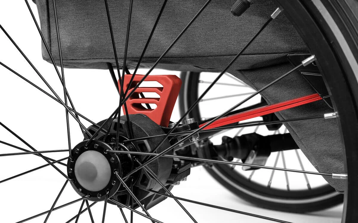 Bild Federung beim Qeridoo Fahrradanhänger