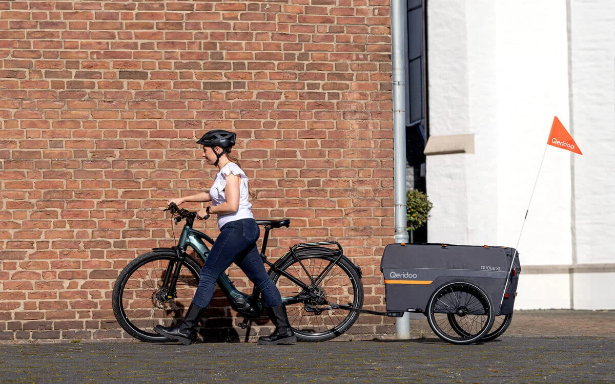Bild Einkaufen mit Qeridoo Lastenanhänger